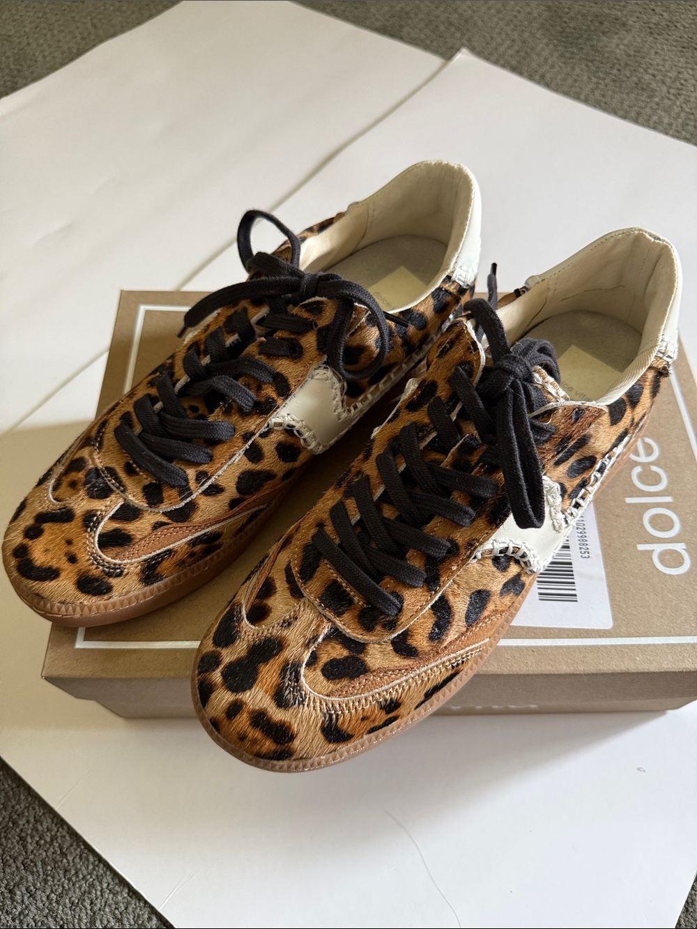 NWT DOLCE VITA NOVICE STITCH DK. LEOPARD SNEAKER 8.5 - Picture 2 of 11